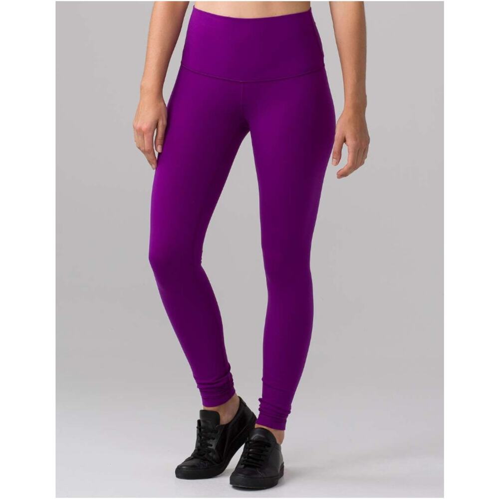 Lululemon Wunder Under Pant III Brushed Violet Yoga Legging Women Stretch sz 4
